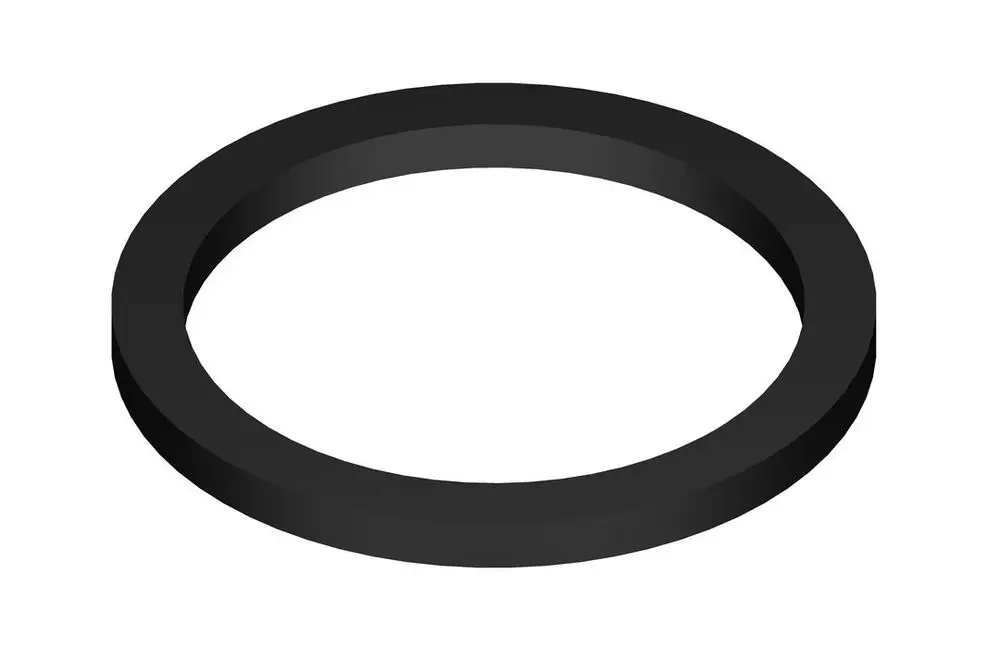 Schwarze Dichtung von Bosch, ringförmig und flach, mit gleichmäßiger Breite, auf hellem Hintergrund.